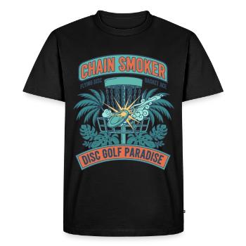 Panier de disques volant Disc Golf Smoker Chain-Smoker - T-shirt Premium bio Homme - noir - Devant - Nico (187cm)