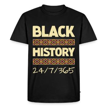 Black History 24/7/365 - Men's Premium Organic T-Shirt - black - Front - Nico (187cm)