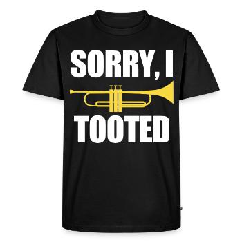 Trumpet Sorry I Tooted - Men's Premium Organic T-Shirt - black - Front - Nico (187cm)