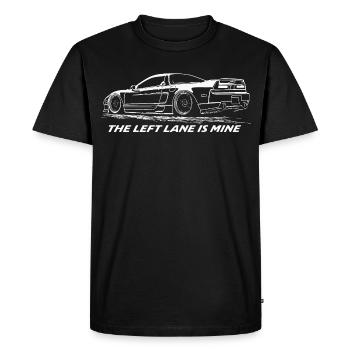 Left Lane Is Mine Racing Car Tee - Men's Premium Organic T-Shirt - black - Front - Nico (187cm)