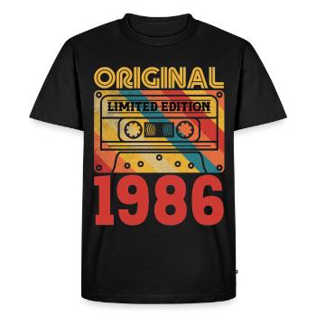 40e Anniversaire 40 ans Original 1986 Vintage - T-shirt Premium bio Homme - noir - Devant - Nico (187cm)