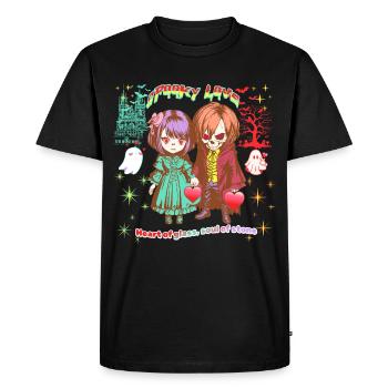 Spooky Love: Pastel Goth Manga Skull Chibi Shirt - Men's Premium Organic T-Shirt - black - Front - Nico (187cm)