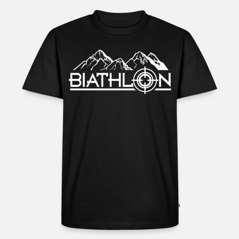 Biathlon - Männer Premium Bio T-Shirt - Schwarz