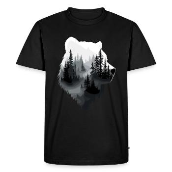 Bear, Forest, Nature, Wilderness, Animal, Bear Artwork - Men's Premium Organic T-Shirt - black - Front - Nico (187cm)