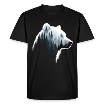 Bear, Forest, Nature, Wilderness, Animal, Bear Artwork - Men's Premium Organic T-Shirt - black - Front - Nico (187cm)
