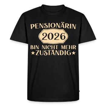Retraité 2026 Non responsable - T-shirt Premium bio Homme - noir - Devant - Nico (187cm)