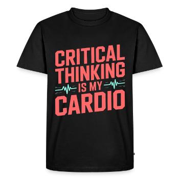 ICU Nurse Critical Thinking Is My Trauma Response - Men's Premium Organic T-Shirt - black - Front - Nico (187cm)