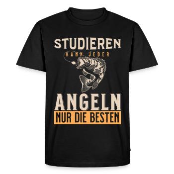 Tout le monde peut étudier la pêche uniquement le meilleur - T-shirt Premium bio Homme - noir - Devant - Nico (187cm)