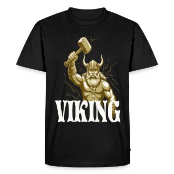 Viking Viking Legend Sailor Odin Raven Fighter - Men's Premium Organic T-Shirt - black - Front - Nico (187cm)