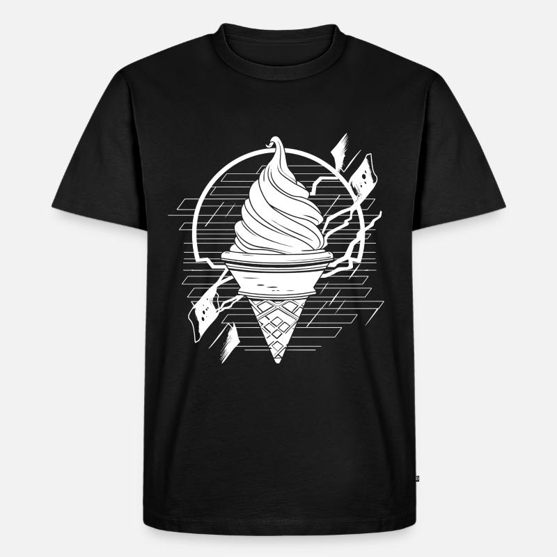 Softeis Zeichnung - Männer Premium Bio T-Shirt - Schwarz