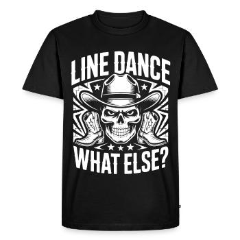 Cowboy en Ligne de Crâne - T-shirt Premium bio Homme - noir - Devant - Nico (187cm)