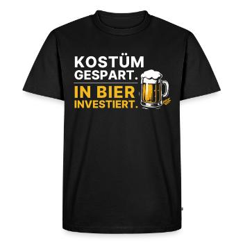 Costume sauvé, investi dans la bière, Carnaval de Dire - T-shirt Premium bio Homme - noir - Devant - Nico (187cm)