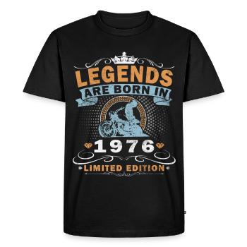 50e anniversaire motard motard de 1976 - T-shirt Premium bio Homme - noir - Devant - Nico (187cm)