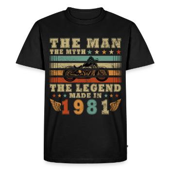 45e anniversaire motard motard 1981 - T-shirt Premium bio Homme - noir - Devant - Nico (187cm)