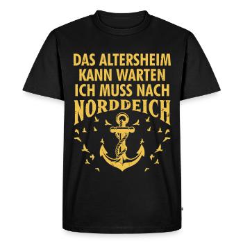 Grand-père, la maison de retraite peut attendre, doit aller à Norddeich - T-shirt Premium bio Homme - noir - Devant - Nico (187cm)