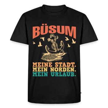 Büsumer BÜSUM MEINE STADT MEIN NORDEN Lustig - T-shirt Premium bio Homme - noir - Devant - Nico (187cm)