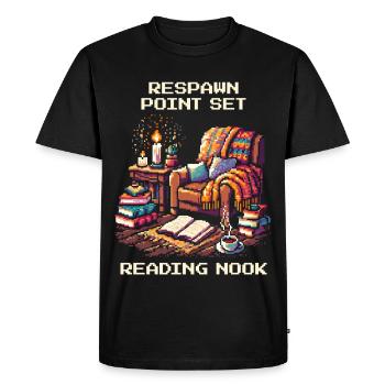 Respawn Set | Reading corner book time - Men's Premium Organic T-Shirt - black - Front - Nico (187cm)