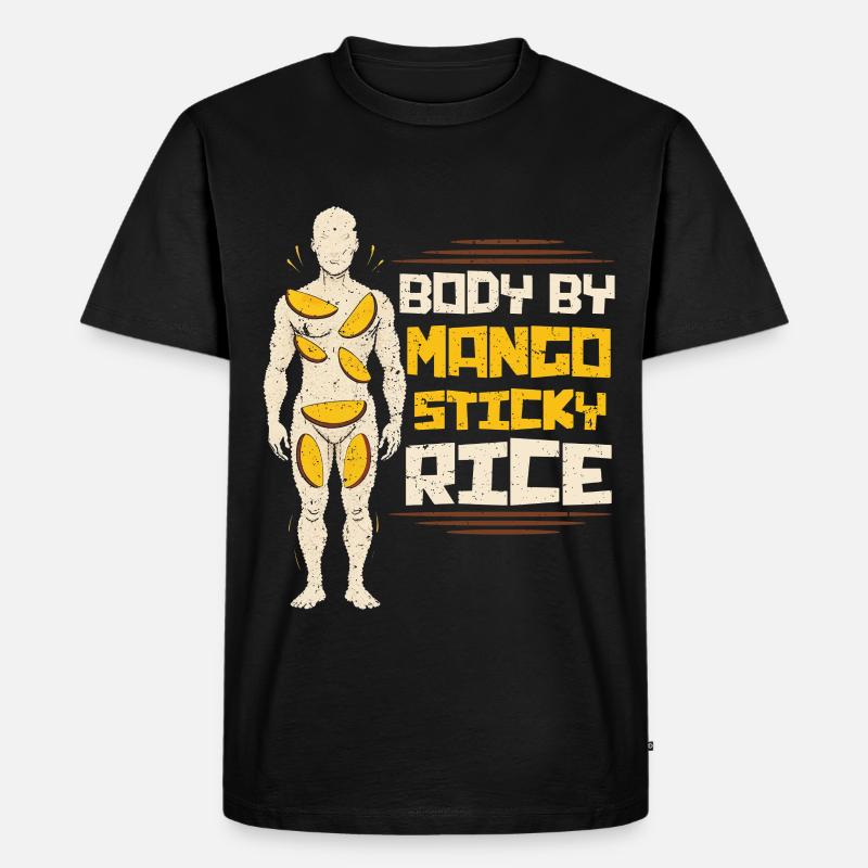 Mango Sticky Reis - Männer Premium Bio T-Shirt - Schwarz