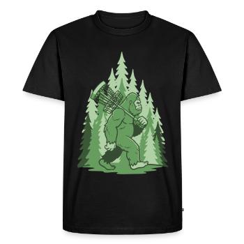 Sasquatch Disc Golf Basket Forest Funny Frisbee - Men's Premium Organic T-Shirt - black - Front - Nico (187cm)