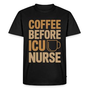 Infirmière en soins intensifs Café Infirmière diplômée Amoureuse du café - T-shirt Premium bio Homme - noir - Devant - Nico (187cm)