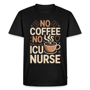 Infirmière en soins intensifs sans café sans soins aigus Amoureuse du café - T-shirt Premium bio Homme - noir - Devant - Nico (187cm)