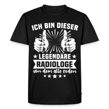 Radiologist Legend - Men's Premium Organic T-Shirt - black - Front - Nico (187cm)