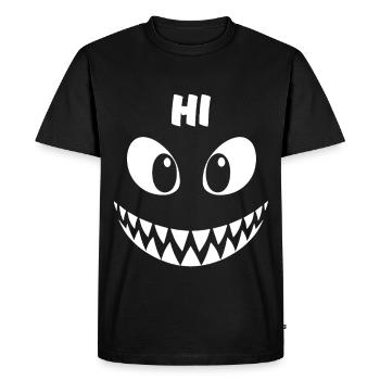 Requin | Déguisement de carnaval en costume de grand visage - T-shirt Premium bio Homme - noir - Devant - Nico (187cm)