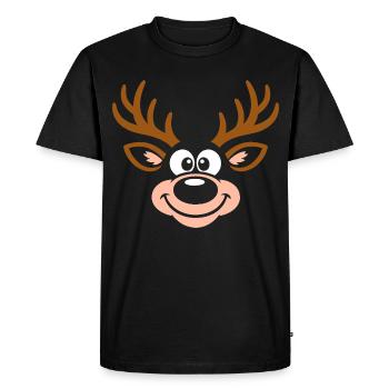 Hirsch | Big Face Costume Carnival Disguise - Men's Premium Organic T-Shirt - black - Front - Nico (187cm)