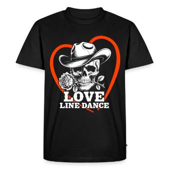 Love Line Dance Skull - Men's Premium Organic T-Shirt - black - Front - Nico (187cm)