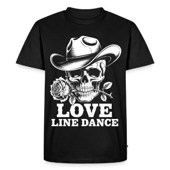 Danse en ligne d’amour Cowboy Skull - T-shirt Premium bio Homme - noir - Devant - Nico (187cm)