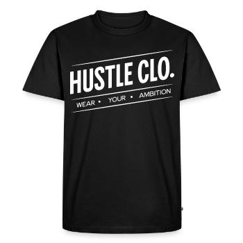 Hustle Clo Ambition Logo - T-shirt Premium bio Homme - noir - Devant - Nico (187cm)