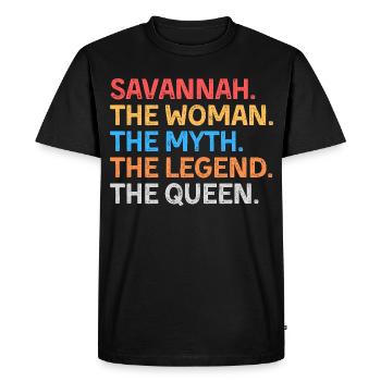 Savannah La Femme Le Mythe La Légende La Reine - T-shirt Premium bio Homme - noir - Devant - Nico (187cm)