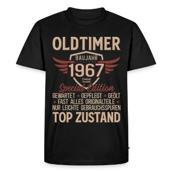 Chemise du 59e anniversaire – Vintage 1967 Vintage Rétro - T-shirt Premium bio Homme - noir - Devant - Nico (187cm)