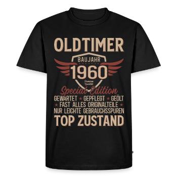 66th Birthday Shirt – Vintage 1960's Vintage Retro - Men's Premium Organic T-Shirt - black - Front - Nico (187cm)