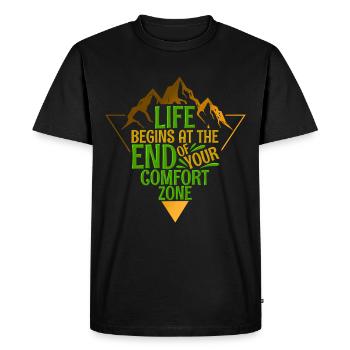 Mountaineering Hiking - Men's Premium Organic T-Shirt - black - Front - Nico (187cm)
