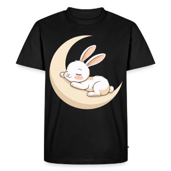 Rêve de lapin lunaire - T-shirt Premium bio Homme - noir - Devant - Nico (187cm)