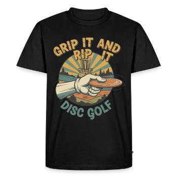 Saisis-le et déchire Disc Golf Flying Disc - T-shirt Premium bio Homme - noir - Devant - Nico (187cm)