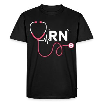 RN Heart Stethoscope Trend Motif - Men's Premium Organic T-Shirt - black - Front - Nico (187cm)