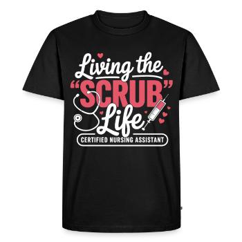 Living the Scrub Life - Men's Premium Organic T-Shirt - black - Front - Nico (187cm)
