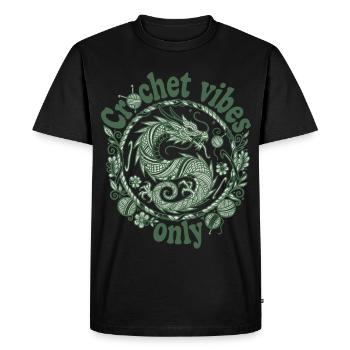Crochet Vibes : Dragon Crochet Juste pour - T-shirt Premium bio Homme - noir - Devant - Nico (187cm)