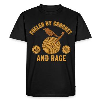 Animé par le crochet et la rage Amant drôle du crochet - T-shirt Premium bio Homme - noir - Devant - Nico (187cm)