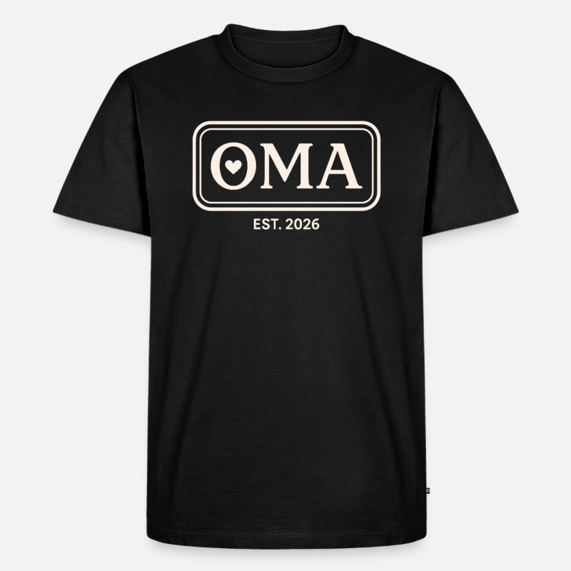 OMA EST. 2026 Stolze Großmutter Ankündigung - Männer Premium Bio T-Shirt - Schwarz