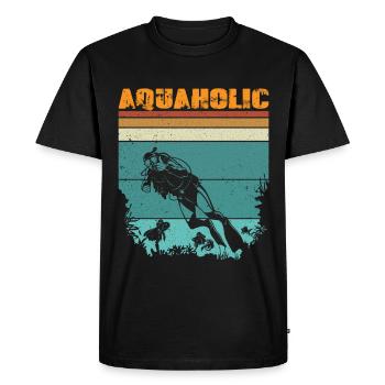 Retro Diver Design Vintage Saying - Men's Premium Organic T-Shirt - black - Front - Nico (187cm)