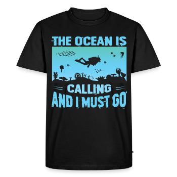 Funny diver design - Men's Premium Organic T-Shirt - black - Front - Nico (187cm)
