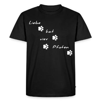 L’amour a un motif de police à quatre pattes - T-shirt Premium bio Homme - noir - Devant - Nico (187cm)