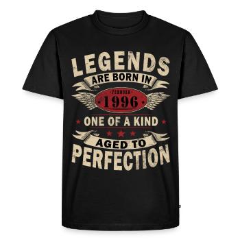 Février 1996 Meilleur cadeau Février 1996 - T-shirt Premium bio Homme - noir - Devant - Nico (187cm)