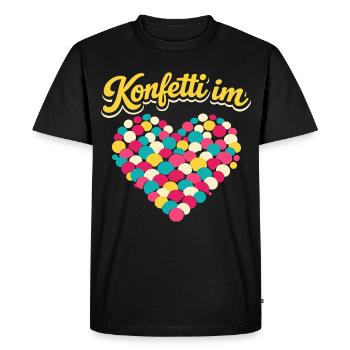 Confettis de carnaval en plein cœur - T-shirt Premium bio Homme - noir - Devant - Nico (187cm)