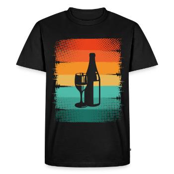 Vin - T-shirt Premium bio Homme - noir - Devant - Nico (187cm)