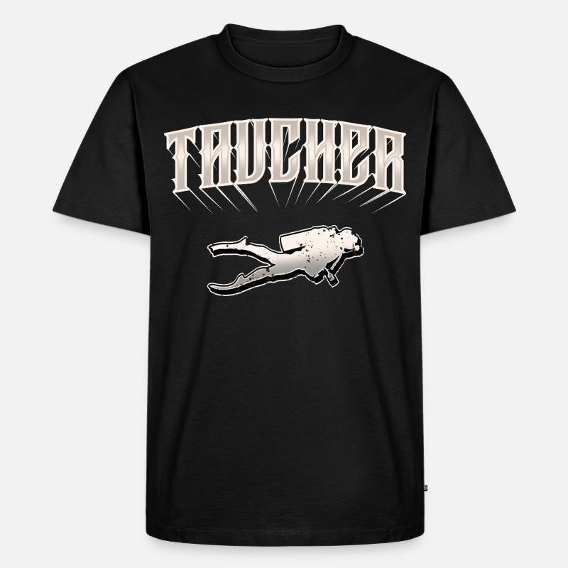 Taucher Tauchen - Männer Premium Bio T-Shirt - Schwarz