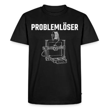 Problem Solver imprimante 3D – Conception de déclaration de créateur - T-shirt Premium bio Homme - noir - Devant - Nico (187cm)